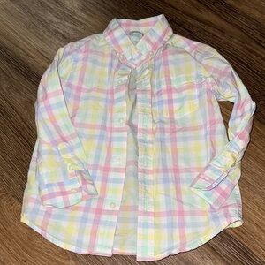 Janie and Jack size 2t long sleeve polo button up spring colors EUC